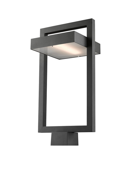 Outdoor Post Mount Fixture Z-Lite 566PHBS-BK-LED Black Luttrel 1 Light Outdoor Post Mount Fixture Z-Lite