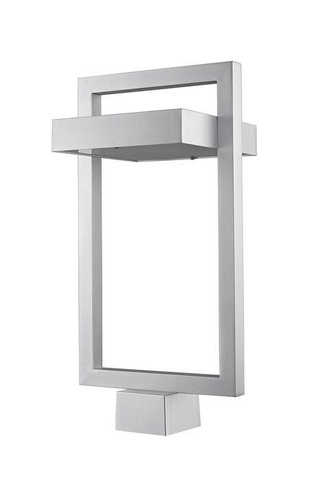 Outdoor Post Mount Fixture Z-Lite 566PHBS-SL-LED Silver Luttrel 1 Light Outdoor Post Mount Fixture Z-Lite
