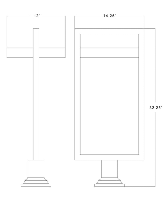 Outdoor Pier Mounted Fixture Z-Lite 566PHXLR-533PM-BK-LE Black Luttrel 1 Light Outdoor Pier Mounted Fixture Z-Lite