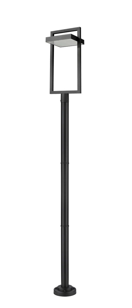 Outdoor Post Mounted Fixture Z-Lite 566PHXLR-567P-BK-LED Black Luttrel 1 Light Outdoor Post Mounted Fixture Z-Lite