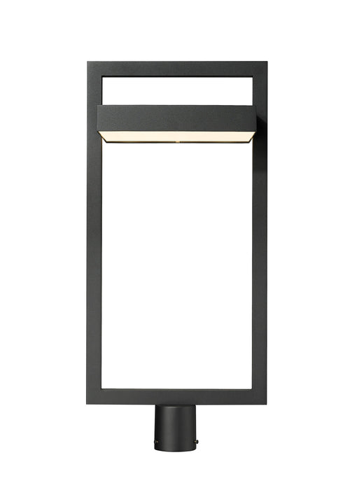 Outdoor Post Mount Fixture Z-Lite 566PHXLR-BK-LED Black Luttrel 1 Light Outdoor Post Mount Fixture Z-Lite