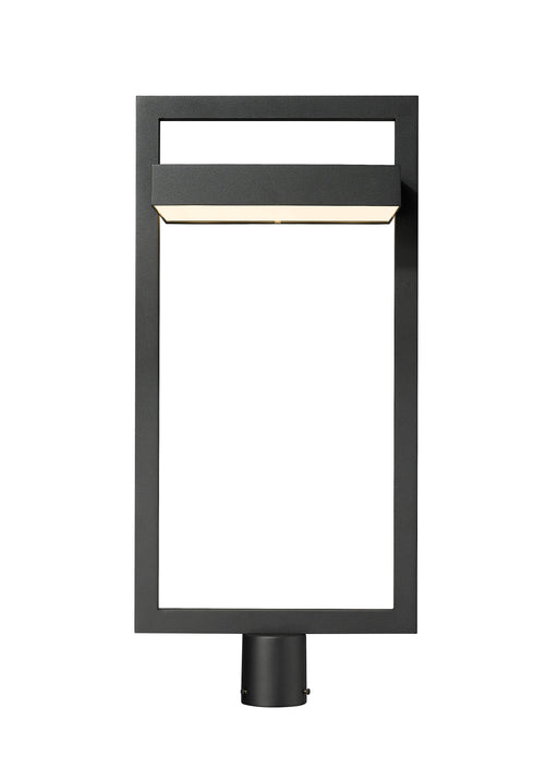 Outdoor Post Mount Fixture Z-Lite 566PHXLR-BK-LED Black Luttrel 1 Light Outdoor Post Mount Fixture Z-Lite