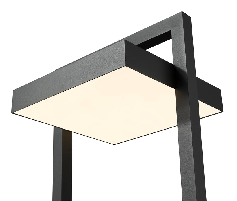 Outdoor Post Mount Fixture Z-Lite 566PHXLR-BK-LED Black Luttrel 1 Light Outdoor Post Mount Fixture Z-Lite