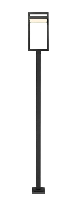 Outdoor Post Mounted Fixture Z-Lite 566PHXLS-536P-BK-LED Black Luttrel 1 Light Outdoor Post Mounted Fixture Z-Lite