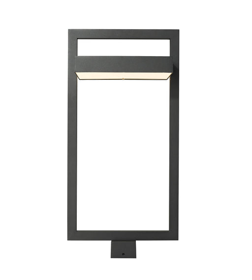 Outdoor Post Mount Fixture Z-Lite 566PHXLS-BK-LED Black Luttrel 1 Light Outdoor Post Mount Fixture Z-Lite