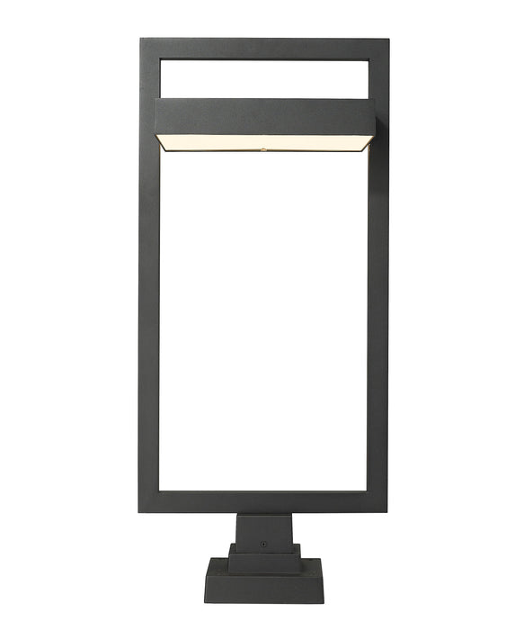 Outdoor Pier Mounted Fixture Z-Lite 566PHXLS-SQPM-BK-LED Black Luttrel 1 Light Outdoor Pier Mounted Fixture Z-Lite