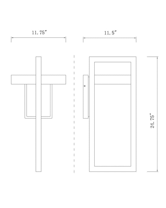 Outdoor Wall Light Z-Lite 566XL-BK-LED Black Luttrel 1 Light Outdoor Wall Light Z-Lite