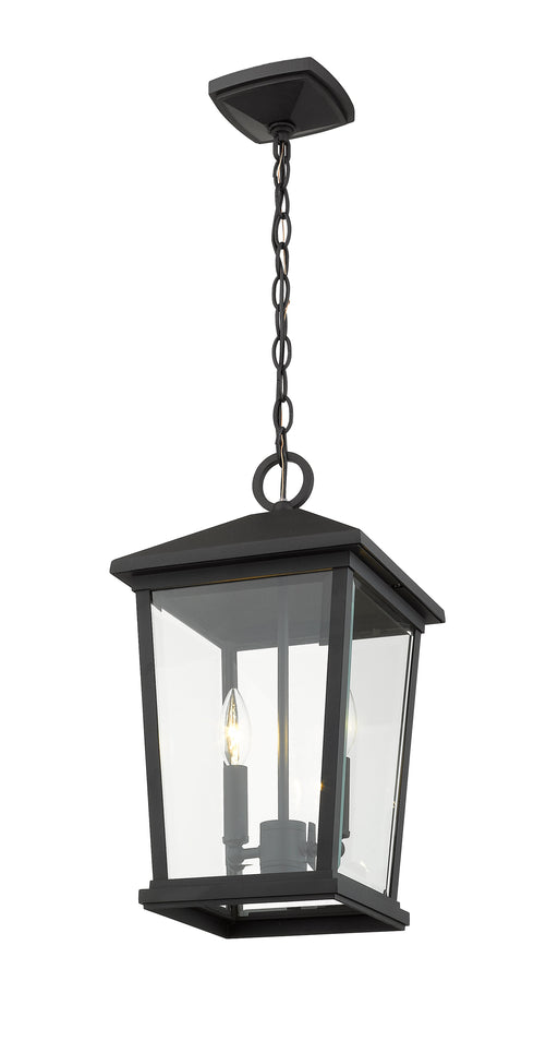 Outdoor Chain Mount Ceiling Fixture Z-Lite 568CHB-BK Black Beacon 2 Light Outdoor Chain Mount Ceiling Fixture Z-Lite
