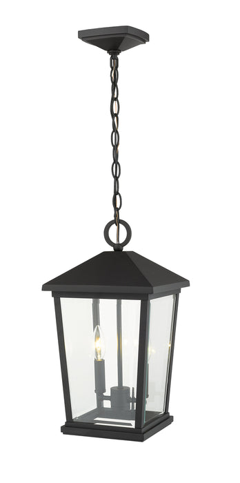 Outdoor Chain Mount Ceiling Fixture Z-Lite 568CHB-BK Black Beacon 2 Light Outdoor Chain Mount Ceiling Fixture Z-Lite