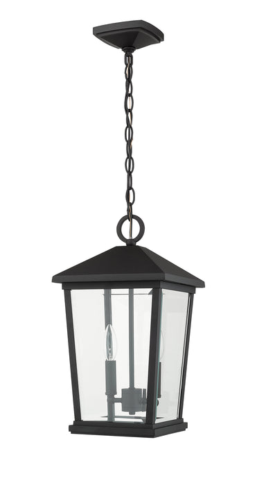 Outdoor Chain Mount Ceiling Fixture Z-Lite 568CHB-BK Black Beacon 2 Light Outdoor Chain Mount Ceiling Fixture Z-Lite