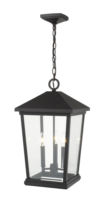 Outdoor Chain Mount Ceiling Fixture Z-Lite 568CHXL-BK Black Beacon 3 Light Outdoor Chain Mount Ceiling Fixture Z-Lite
