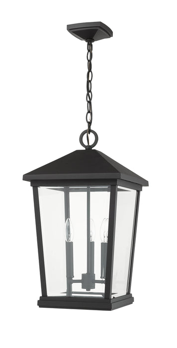 Outdoor Chain Mount Ceiling Fixture Z-Lite 568CHXL-BK Black Beacon 3 Light Outdoor Chain Mount Ceiling Fixture Z-Lite