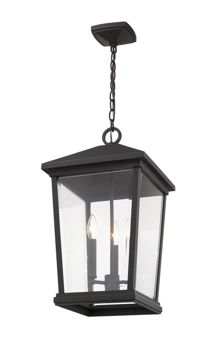 Outdoor Chain Mount Ceiling Fixture Z-Lite 568CHXL-ORB Oil Rubbed Bronze Beacon 3 Light Outdoor Chain Mount Ceiling Fixture Z-Lite