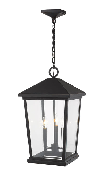 Outdoor Chain Mount Ceiling Fixture Z-Lite 568CHXL-ORB Oil Rubbed Bronze Beacon 3 Light Outdoor Chain Mount Ceiling Fixture Z-Lite