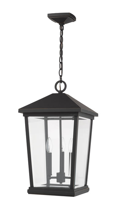 Outdoor Chain Mount Ceiling Fixture Z-Lite 568CHXL-ORB Oil Rubbed Bronze Beacon 3 Light Outdoor Chain Mount Ceiling Fixture Z-Lite