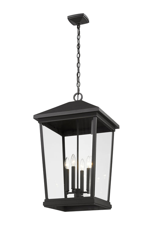 Outdoor Chain Mount Ceiling Fixture Z-Lite 568CHXXL-BK Black Beacon 4 Light Outdoor Chain Mount Ceiling Fixture Z-Lite