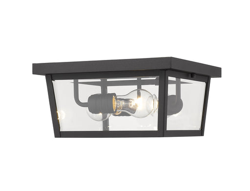 Outdoor Flush Mount Z-Lite 568F-BK Black Beacon 3 Light Outdoor Flush Mount Z-Lite