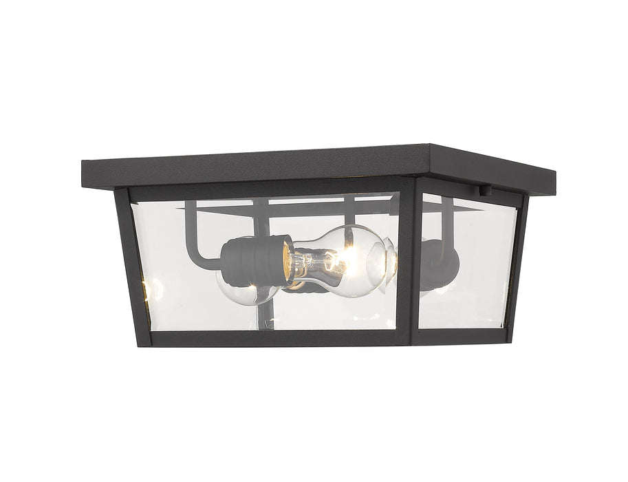 Outdoor Flush Mount Z-Lite 568F-BK Black Beacon 3 Light Outdoor Flush Mount Z-Lite