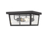 Outdoor Flush Mount Z-Lite 568F-BK Black Beacon 3 Light Outdoor Flush Mount Z-Lite