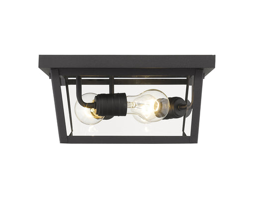 Outdoor Flush Mount Z-Lite 568F-BK Black Beacon 3 Light Outdoor Flush Mount Z-Lite
