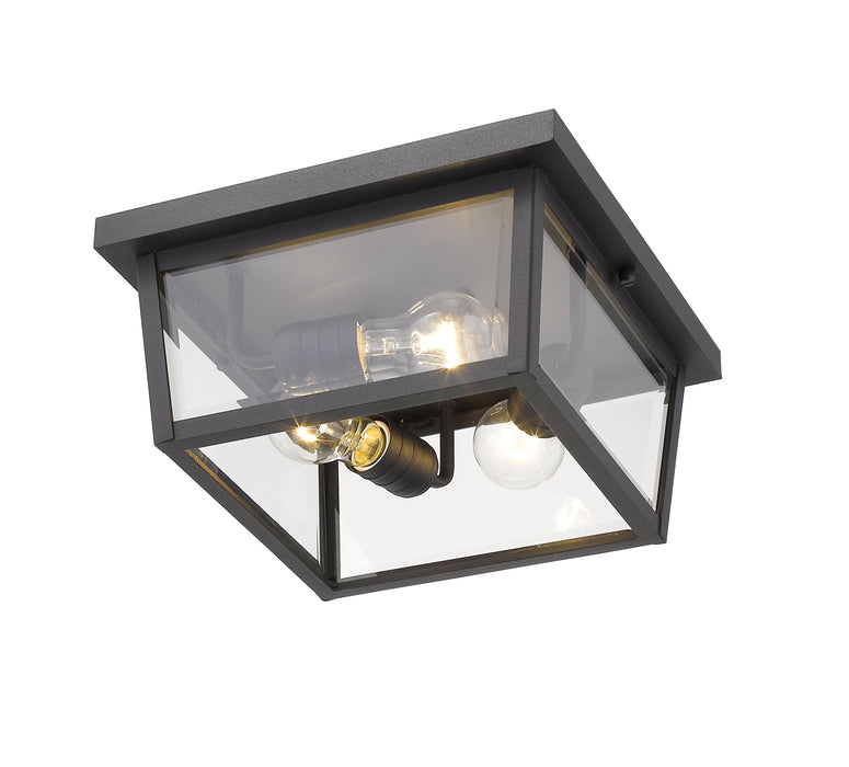 Outdoor Flush Mount Z-Lite 568F-BK Black Beacon 3 Light Outdoor Flush Mount Z-Lite