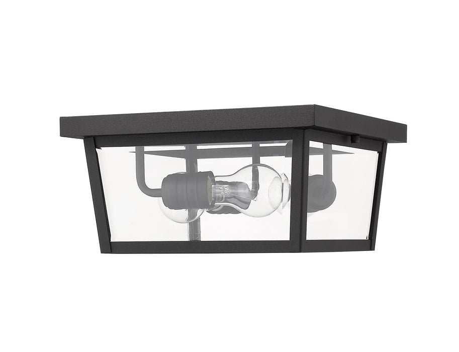 Outdoor Flush Mount Z-Lite 568F-BK Black Beacon 3 Light Outdoor Flush Mount Z-Lite
