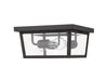 Outdoor Flush Mount Z-Lite 568F-BK Black Beacon 3 Light Outdoor Flush Mount Z-Lite
