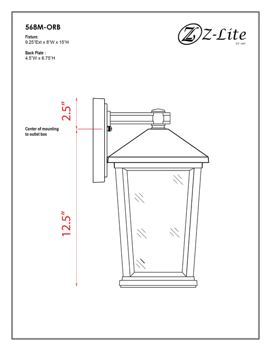 Outdoor Wall Light Z-Lite 568M-ORB Oil Rubbed Bronze Beacon 2 Light Outdoor Wall Light Z-Lite