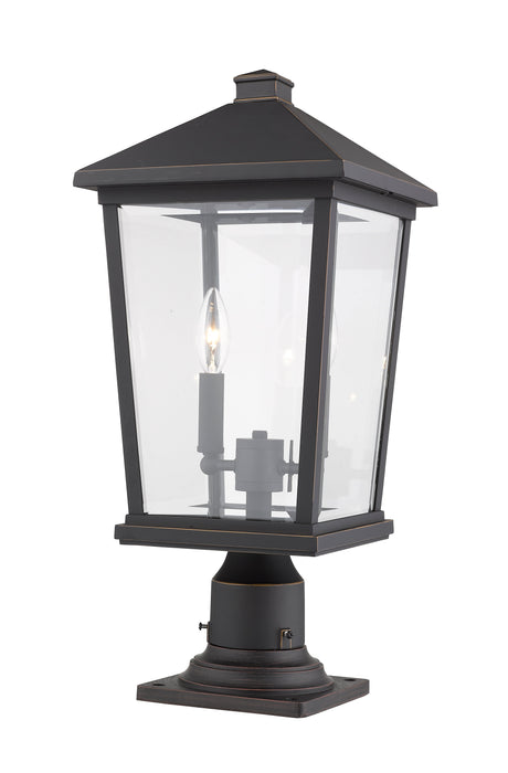 Outdoor Pier Mounted Fixture Z-Lite 568PHBR-533PM-ORB Oil Rubbed Bronze Beacon 2 Light Outdoor Pier Mounted Fixture Z-Lite