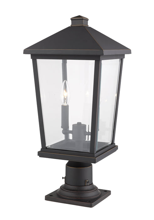 Outdoor Pier Mounted Fixture Z-Lite 568PHBR-533PM-ORB Oil Rubbed Bronze Beacon 2 Light Outdoor Pier Mounted Fixture Z-Lite
