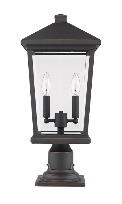 Outdoor Pier Mounted Fixture Z-Lite 568PHBR-533PM-ORB Oil Rubbed Bronze Beacon 2 Light Outdoor Pier Mounted Fixture Z-Lite