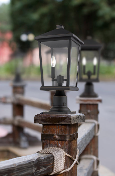 Outdoor Pier Mounted Fixture Z-Lite 568PHBR-533PM-ORB Oil Rubbed Bronze Beacon 2 Light Outdoor Pier Mounted Fixture Z-Lite