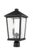 Outdoor Post Mount Fixture Z-Lite 568PHBR-BK Black Beacon 2 Light Outdoor Post Mount Fixture Z-Lite