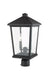 Outdoor Post Mount Fixture Z-Lite 568PHBR-BK Black Beacon 2 Light Outdoor Post Mount Fixture Z-Lite