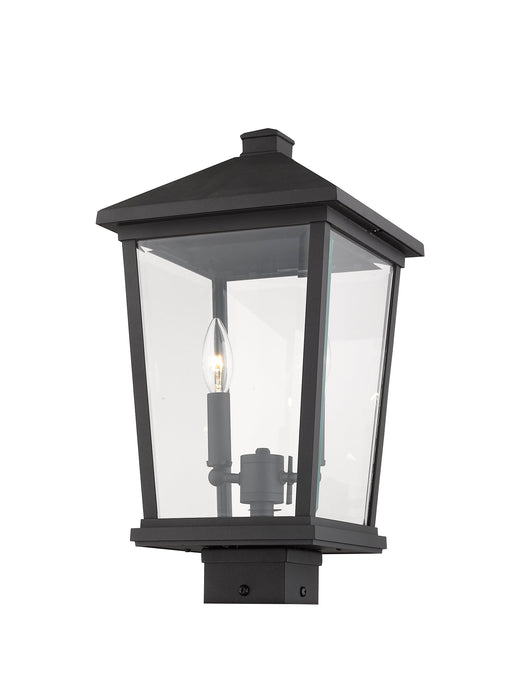 Outdoor Post Mount Fixture Z-Lite 568PHBS-BK Black Beacon 2 Light Outdoor Post Mount Fixture Z-Lite