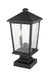 Outdoor Pier Mounted Fixture Z-Lite 568PHBS-SQPM-BK Black Beacon 2 Light Outdoor Pier Mounted Fixture Z-Lite
