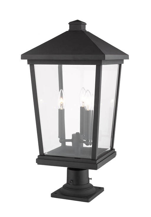 Outdoor Pier Mounted Fixture Z-Lite 568PHXLR-533PM-BK Black Beacon 3 Light Outdoor Pier Mounted Fixture Z-Lite