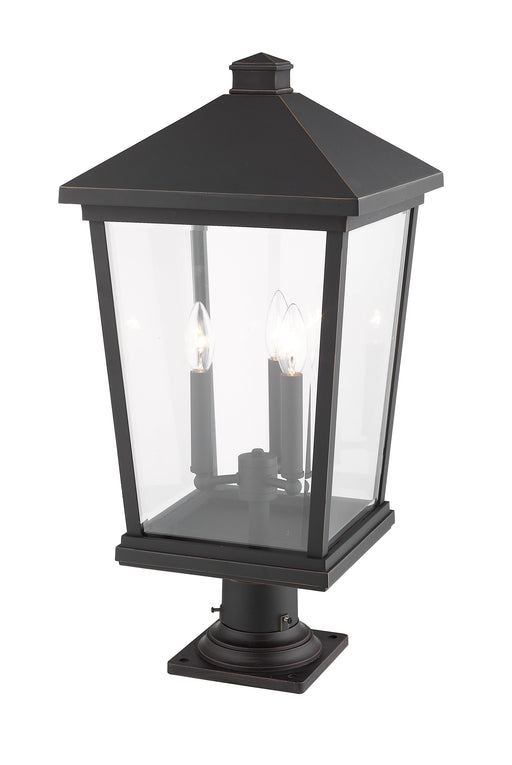 Outdoor Pier Mounted Fixture Z-Lite 568PHXLR-533PM-ORB Oil Rubbed Bronze Beacon 3 Light Outdoor Pier Mounted Fixture Z-Lite