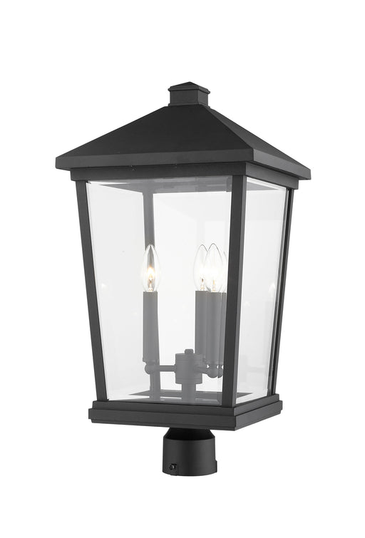 Outdoor Post Mount Fixture Z-Lite 568PHXLR-BK Black Beacon 3 Light Outdoor Post Mount Fixture Z-Lite