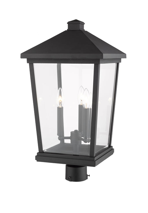 Outdoor Post Mount Fixture Z-Lite 568PHXLR-BK Black Beacon 3 Light Outdoor Post Mount Fixture Z-Lite