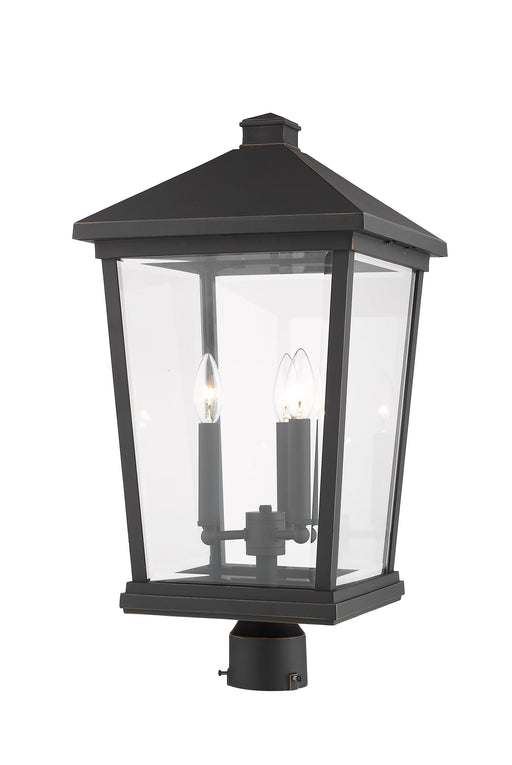 Outdoor Post Mount Fixture Z-Lite 568PHXLR-ORB Oil Rubbed Bronze Beacon 3 Light Outdoor Post Mount Fixture Z-Lite