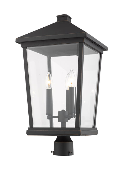 Outdoor Post Mount Fixture Z-Lite 568PHXLR-ORB Oil Rubbed Bronze Beacon 3 Light Outdoor Post Mount Fixture Z-Lite
