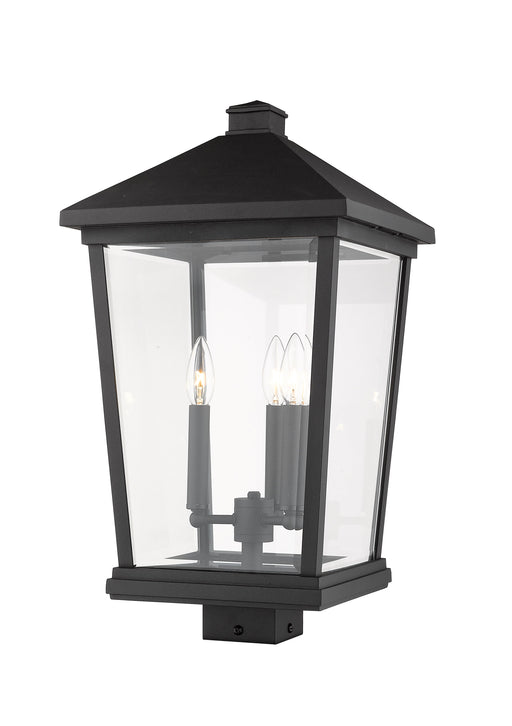 Outdoor Post Mount Fixture Z-Lite 568PHXLS-BK Black Beacon 3 Light Outdoor Post Mount Fixture Z-Lite