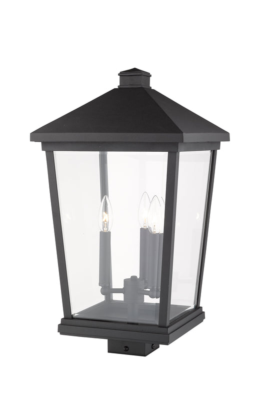 Outdoor Post Mount Fixture Z-Lite 568PHXLS-BK Black Beacon 3 Light Outdoor Post Mount Fixture Z-Lite
