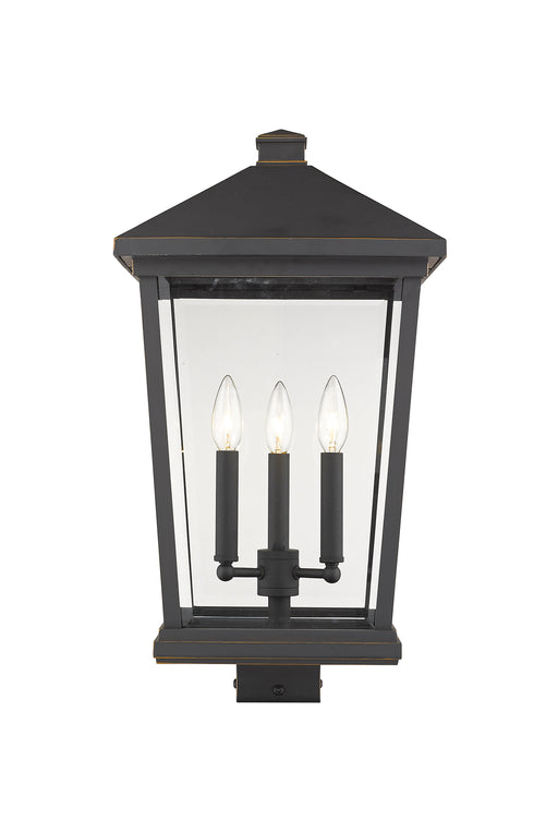 Outdoor Post Mount Fixture Z-Lite 568PHXLS-ORB Oil Rubbed Bronze Beacon 3 Light Outdoor Post Mount Fixture Z-Lite