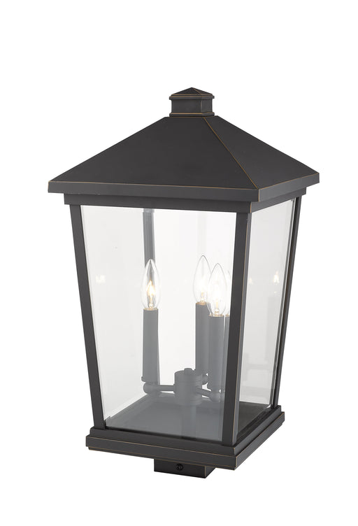 Outdoor Post Mount Fixture Z-Lite 568PHXLS-ORB Oil Rubbed Bronze Beacon 3 Light Outdoor Post Mount Fixture Z-Lite