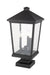 Outdoor Pier Mounted Fixture Z-Lite 568PHXLS-SQPM-BK Black Beacon 3 Light Outdoor Pier Mounted Fixture Z-Lite