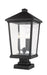 Outdoor Pier Mounted Fixture Z-Lite 568PHXLS-SQPM-BK Black Beacon 3 Light Outdoor Pier Mounted Fixture Z-Lite