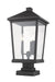 Outdoor Pier Mounted Fixture Z-Lite 568PHXLS-SQPM-BK Black Beacon 3 Light Outdoor Pier Mounted Fixture Z-Lite