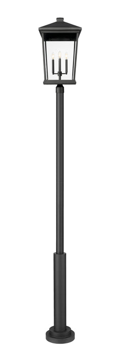 Outdoor Post Mounted Fixture Z-Lite 568PHXXLR-5010P-BK Black Beacon 4 Light Outdoor Post Mount Fixture Z-Lite